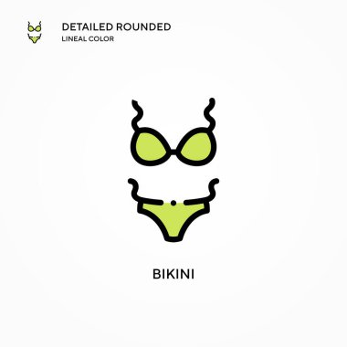 Bikini vektör simgesi. Modern vektör illüstrasyon kavramları. Düzenlemesi ve kişiselleştirmesi kolay.
