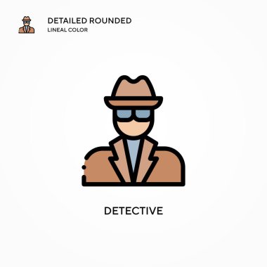 Dedektif vektör ikonu. Modern vektör illüstrasyon kavramları. Düzenlemesi ve kişiselleştirmesi kolay.