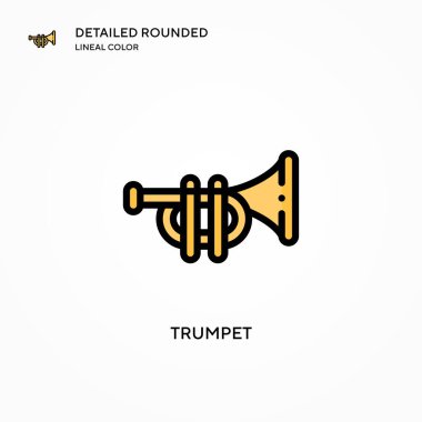 Trompet vektör simgesi. Modern vektör illüstrasyon kavramları. Düzenlemesi ve kişiselleştirmesi kolay.