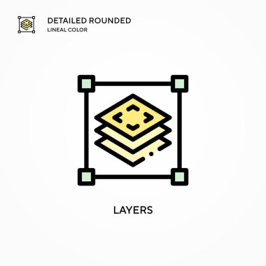 Katman vektör simgesi. Modern vektör illüstrasyon kavramları. Düzenlemesi ve kişiselleştirmesi kolay.