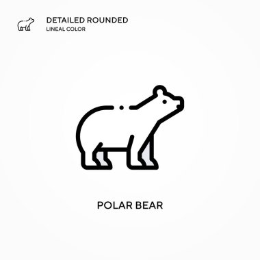 Kutup ayısı vektör simgesi. Modern vektör illüstrasyon kavramları. Düzenlemesi ve kişiselleştirmesi kolay.