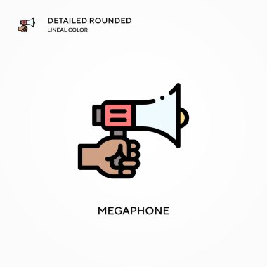 Megafon vektör simgesi. Modern vektör illüstrasyon kavramları. Düzenlemesi ve kişiselleştirmesi kolay.