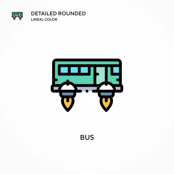 Icono Vector Bus Conceptos Modernos Ilustración Vectorial Fácil Editar Personalizar — Vector de stock