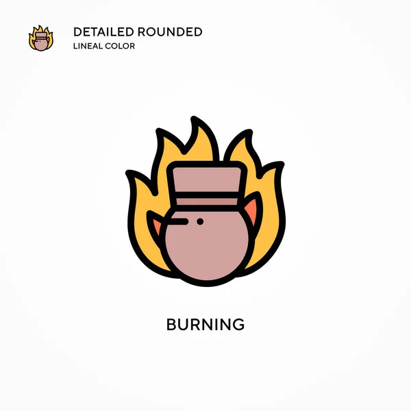 Burning Vector Icono Conceptos Modernos Ilustración Vectorial Fácil Editar Personalizar — Archivo Imágenes Vectoriales