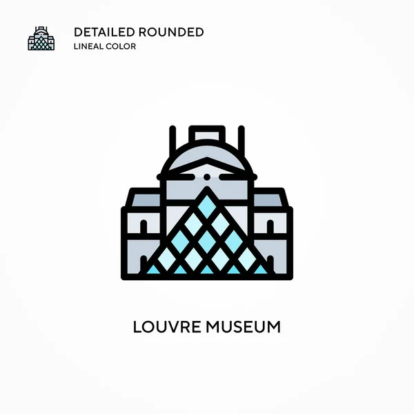 Museo Del Louvre Icono Vectorial Conceptos Modernos Ilustración Vectorial Fácil — Archivo Imágenes Vectoriales