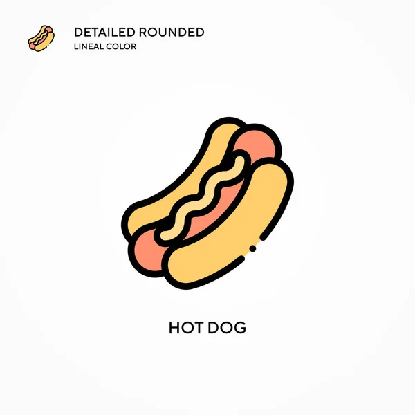 Hotdog Vectoricoon Moderne Vector Illustratie Concepten Eenvoudig Bewerken Aan Passen — Stockvector