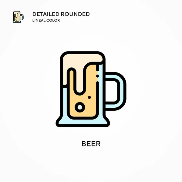 Icono Vector Cerveza Conceptos Modernos Ilustración Vectorial Fácil Editar Personalizar — Archivo Imágenes Vectoriales