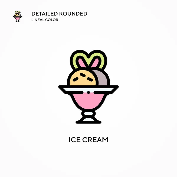 Icono Del Vector Helado Conceptos Modernos Ilustración Vectorial Fácil Editar — Vector de stock