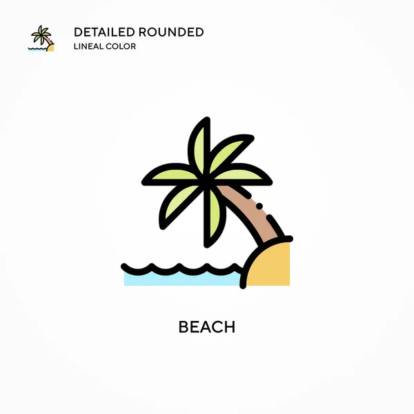 Beach Vector Icon Modern Vector Illustration Concepts Easy Edit Customize — Stock Vector