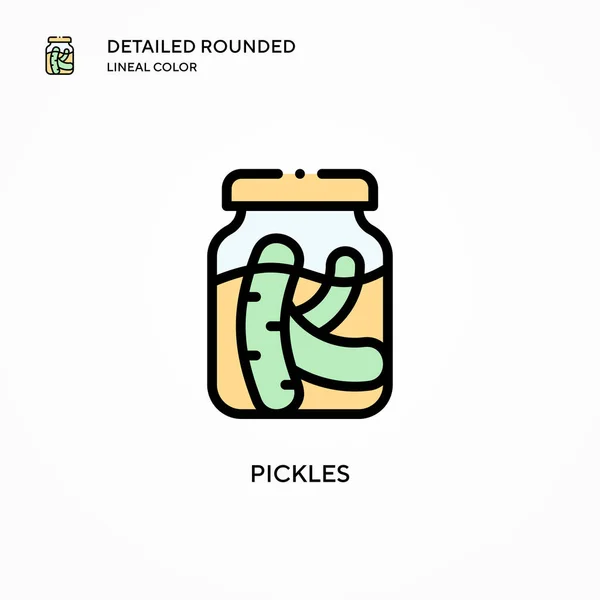 Icono Del Vector Pickles Conceptos Modernos Ilustración Vectorial Fácil Editar — Archivo Imágenes Vectoriales