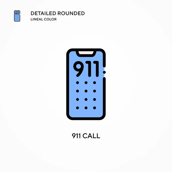 Значок Вектора Вызова 911 Современные Векторные Иллюстрации Простота Редактирования Хранения — стоковый вектор