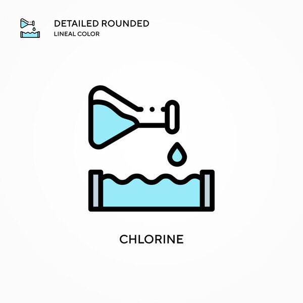 Значок вектора хлора. Современные векторные иллюстрации. Простота редактирования и хранения.