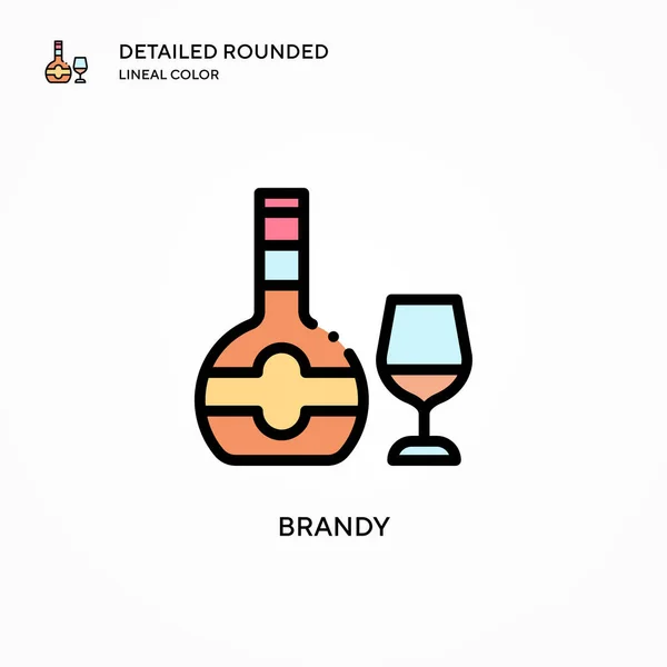 Icono Vector Brandy Conceptos Modernos Ilustración Vectorial Fácil Editar Personalizar — Vector de stock