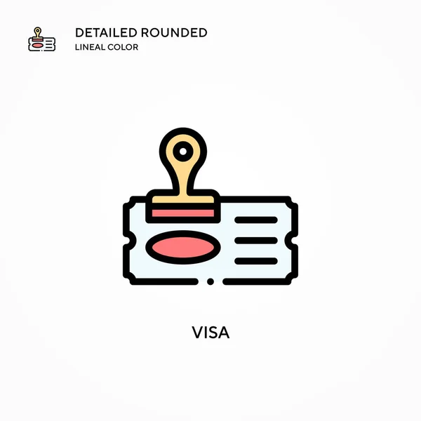 Icono Del Vector Visa Conceptos Modernos Ilustración Vectorial Fácil Editar — Archivo Imágenes Vectoriales