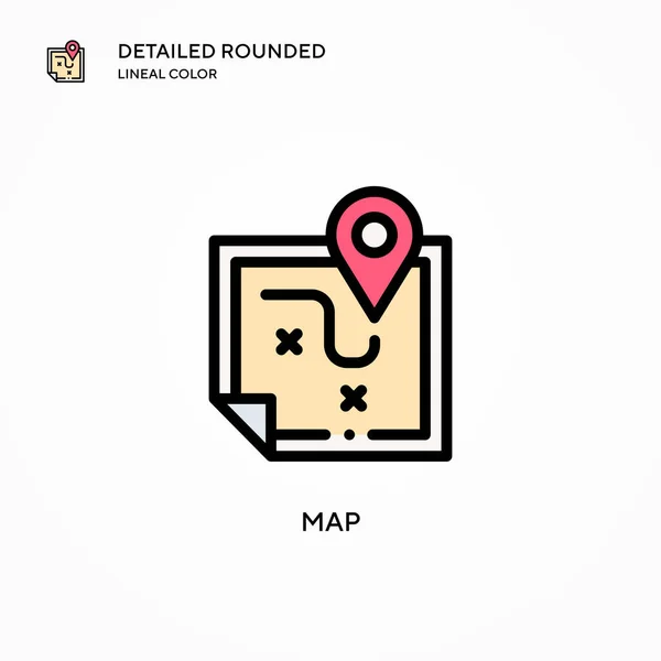 Mapa Icono Vector Conceptos Modernos Ilustración Vectorial Fácil Editar Personalizar — Vector de stock