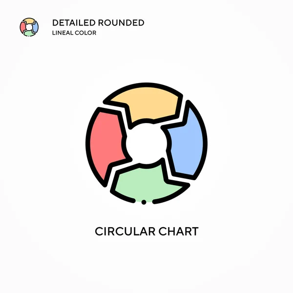 Circular Chart Vector Icon Modern Vector Illustration Concepts Easy Edit — Stock Vector