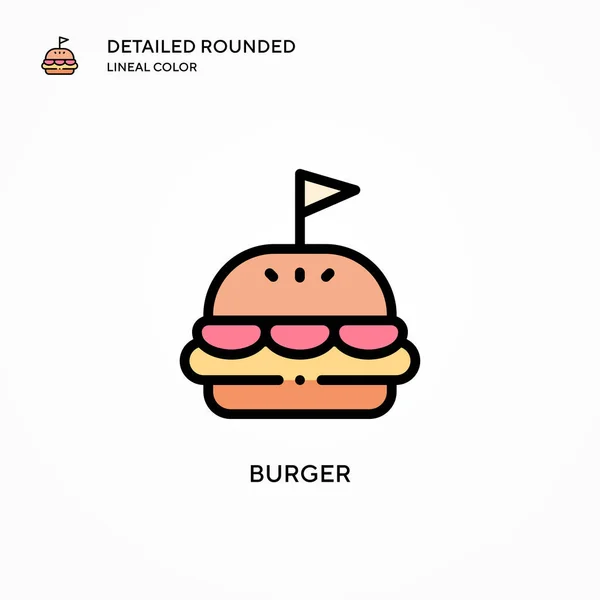 Burger Vector Icono Conceptos Modernos Ilustración Vectorial Fácil Editar Personalizar — Archivo Imágenes Vectoriales