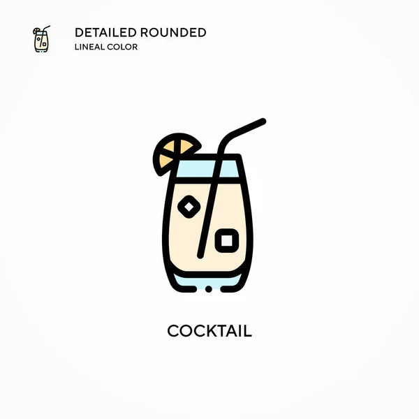 Cocktail Vector Icoon Moderne Vector Illustratie Concepten Eenvoudig Bewerken Aan — Stockvector