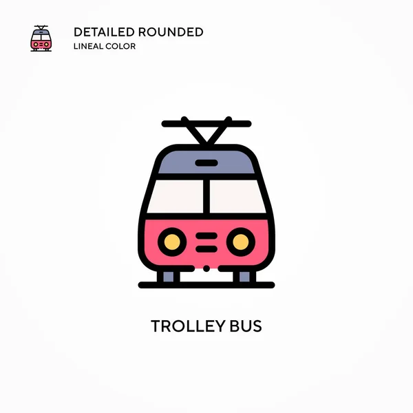 Trolley Bus Vector Icono Conceptos Modernos Ilustración Vectorial Fácil Editar — Vector de stock