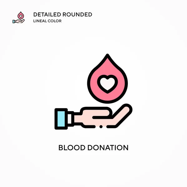Icono Del Vector Donación Sangre Conceptos Modernos Ilustración Vectorial Fácil — Vector de stock