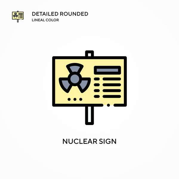 Icono Vector Signo Nuclear Conceptos Modernos Ilustración Vectorial Fácil Editar — Archivo Imágenes Vectoriales