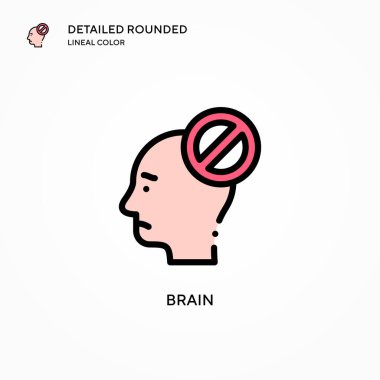 Beyin vektör simgesi. Modern vektör illüstrasyon kavramları. Düzenlemesi ve kişiselleştirmesi kolay.