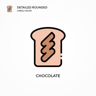 Çikolata vektör simgesi. Modern vektör illüstrasyon kavramları. Düzenlemesi ve kişiselleştirmesi kolay.