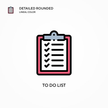 Liste vektör simgesi yapmak için. Modern vektör illüstrasyon kavramları. Düzenlemesi ve kişiselleştirmesi kolay.