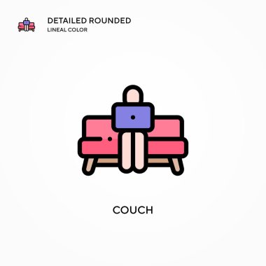 Koltuk vektör simgesi. Modern vektör illüstrasyon kavramları. Düzenlemesi ve kişiselleştirmesi kolay.