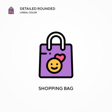 Alışveriş poşeti vektör simgesi. Modern vektör illüstrasyon kavramları. Düzenlemesi ve kişiselleştirmesi kolay.
