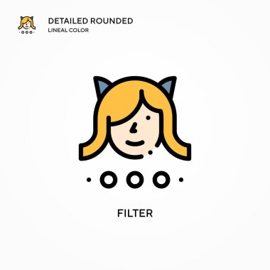 Filtre vektör simgesi. Modern vektör illüstrasyon kavramları. Düzenlemesi ve kişiselleştirmesi kolay.