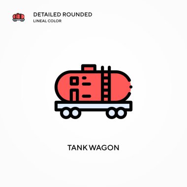 Tank vagonu vektör simgesi. Modern vektör illüstrasyon kavramları. Düzenlemesi ve kişiselleştirmesi kolay.