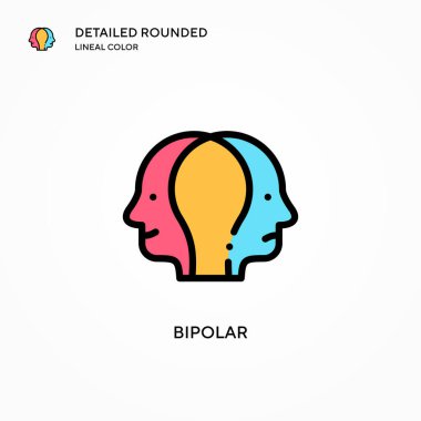 Bipolar vektör simgesi. Modern vektör illüstrasyon kavramları. Düzenlemesi ve kişiselleştirmesi kolay.