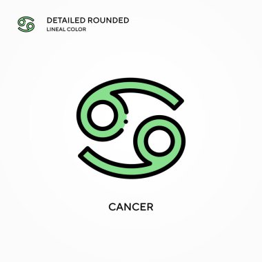 Kanser vektör ikonu. Modern vektör illüstrasyon kavramları. Düzenlemesi ve kişiselleştirmesi kolay.