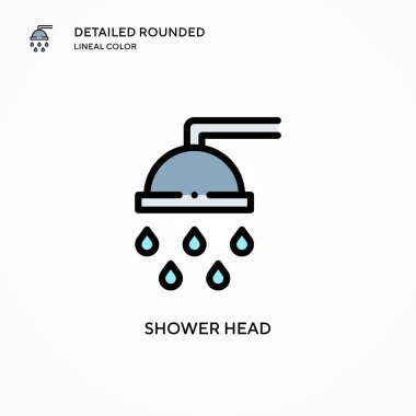Duş başlığı vektör simgesi. Modern vektör illüstrasyon kavramları. Düzenlemesi ve kişiselleştirmesi kolay.