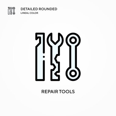 Onarım araçları vektör simgesi. Modern vektör illüstrasyon kavramları. Düzenlemesi ve kişiselleştirmesi kolay.