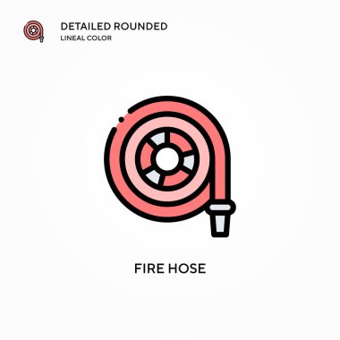 Hortum vektör simgesini ateşle. Modern vektör illüstrasyon kavramları. Düzenlemesi ve kişiselleştirmesi kolay.