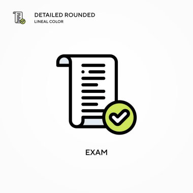 Sınav vektör simgesi. Modern vektör illüstrasyon kavramları. Düzenlemesi ve kişiselleştirmesi kolay.