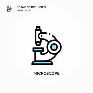 Mikroskop vektör simgesi. Modern vektör illüstrasyon kavramları. Düzenlemesi ve kişiselleştirmesi kolay.