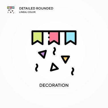 Dekorasyon vektör simgesi. Modern vektör illüstrasyon kavramları. Düzenlemesi ve kişiselleştirmesi kolay.