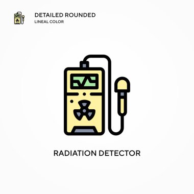 Radyasyon dedektörü vektör simgesi. Modern vektör illüstrasyon kavramları. Düzenlemesi ve kişiselleştirmesi kolay.
