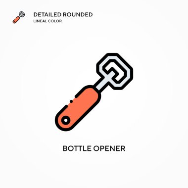 Şişe açacağı vektör simgesi. Modern vektör illüstrasyon kavramları. Düzenlemesi ve kişiselleştirmesi kolay.