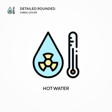 Sıcak su vektör simgesi. Modern vektör illüstrasyon kavramları. Düzenlemesi ve kişiselleştirmesi kolay.