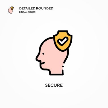Güvenli vektör simgesi. Modern vektör illüstrasyon kavramları. Düzenlemesi ve kişiselleştirmesi kolay.