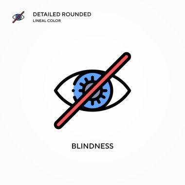 Körlük vektör simgesi. Modern vektör illüstrasyon kavramları. Düzenlemesi ve kişiselleştirmesi kolay.