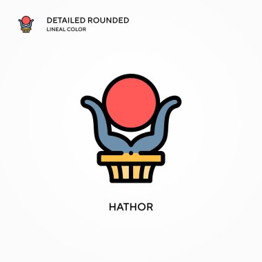 Hathor vektör simgesi. Modern vektör illüstrasyon kavramları. Düzenlemesi ve kişiselleştirmesi kolay.