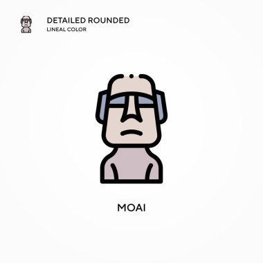 Moai vektör simgesi. Modern vektör illüstrasyon kavramları. Düzenlemesi ve kişiselleştirmesi kolay.
