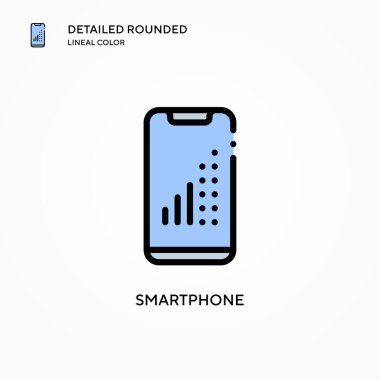 Akıllı telefon vektör simgesi. Modern vektör illüstrasyon kavramları. Düzenlemesi ve kişiselleştirmesi kolay.