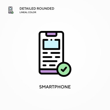 Akıllı telefon vektör simgesi. Modern vektör illüstrasyon kavramları. Düzenlemesi ve kişiselleştirmesi kolay.