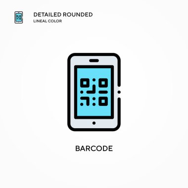 Barkod vektör simgesi. Modern vektör illüstrasyon kavramları. Düzenlemesi ve kişiselleştirmesi kolay.